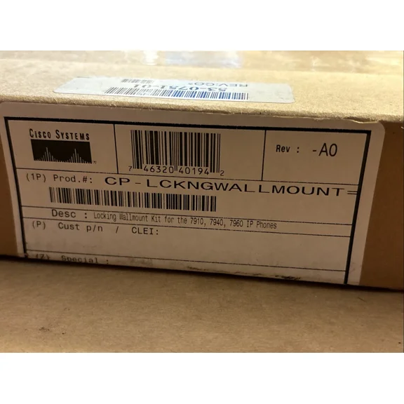 New Genuine Cisco Cp-Lckngwallmount= Locking Wall Mount Kit For 7910 7940 7960