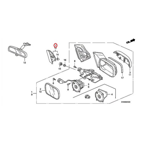 New Genuine Honda Civic Side View Mirror Interior Garnish Trim OE 76220SVAA00ZA