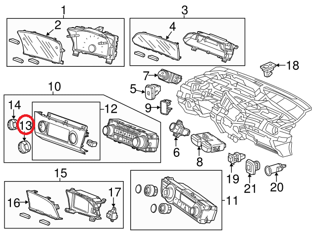 New Genuine Honda Civic Temperature Knob Dial OE 79503TR0A01ZB