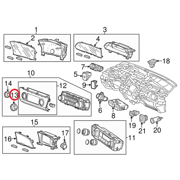 New Genuine Honda Civic Temperature Knob Dial OE 79503TR0A01ZB