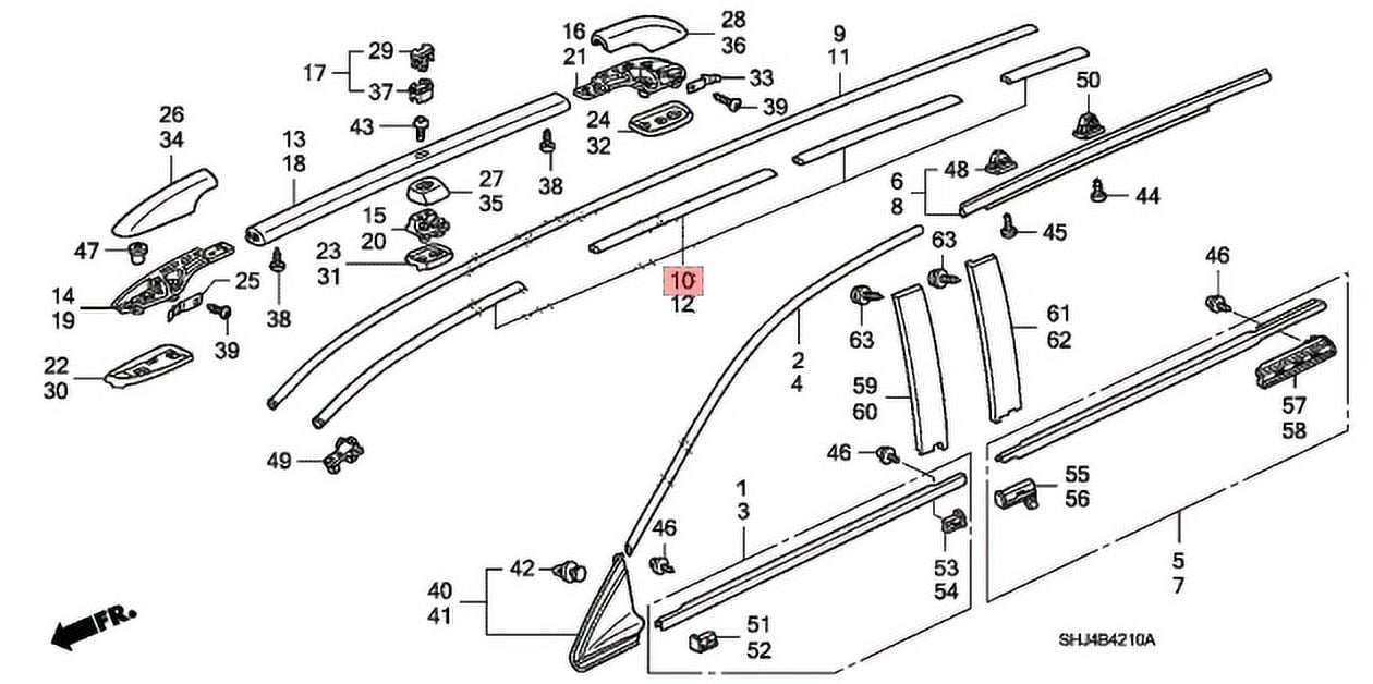 New Genuine Honda Odyssey Roof Molding Trim Right (20052010) OE