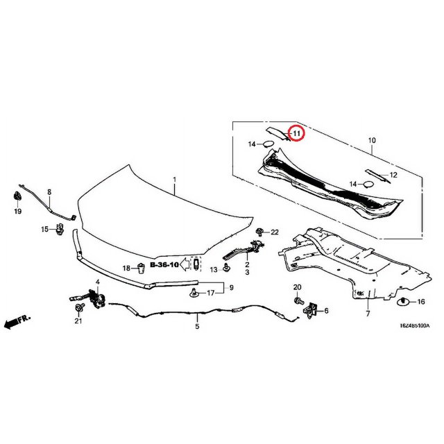 New Genuine Honda Wiper Cowl Trim Cover Lid Right OE 74215TG7A01