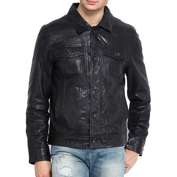 New Genuine Lambskin Leather Designer Jacket Motorcycle Biker Men's S M L XL A149