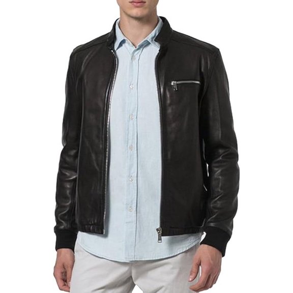 New Genuine Lambskin Leather Designer Jacket Motorcycle Biker Men's S M L XL A245