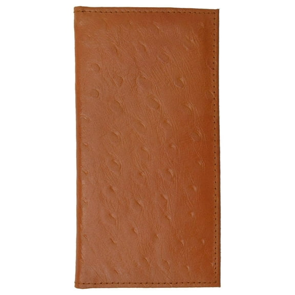 New Genuine Leather Checkbook Cover Case Ostrich Pattern 156 OS (C)