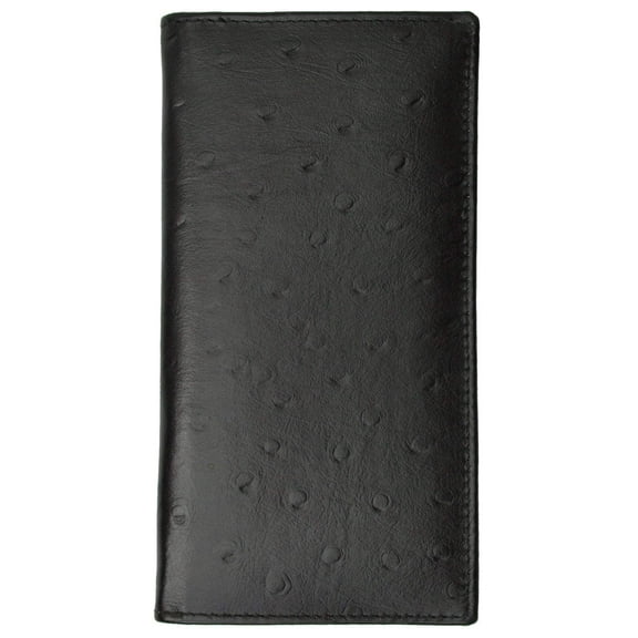 New Genuine Leather Checkbook Cover Case Ostrich Pattern 156 OS (C)