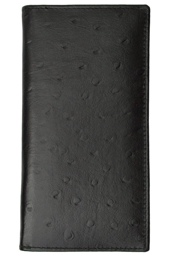 New Genuine Leather Checkbook Cover Case Ostrich Pattern 156 OS (C)