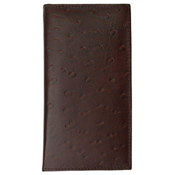 New Genuine Leather Checkbook Cover Case Ostrich Pattern 156 OS (C)