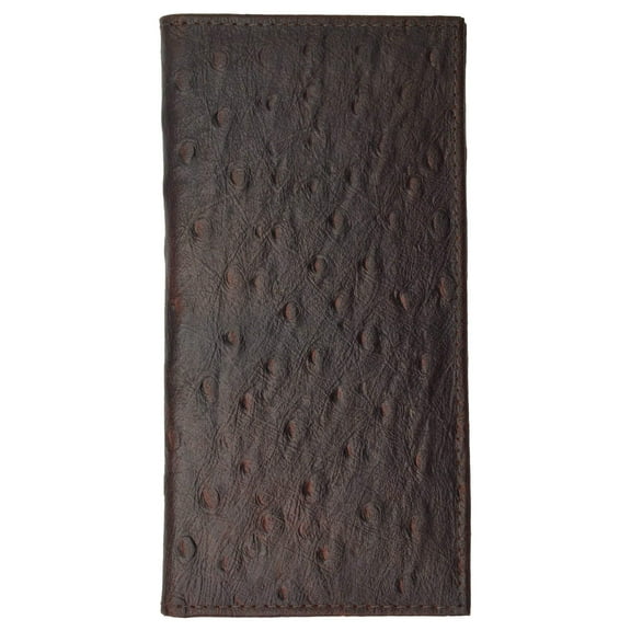 New Genuine Leather Checkbook Cover Case Ostrich Pattern 156 OS (C)