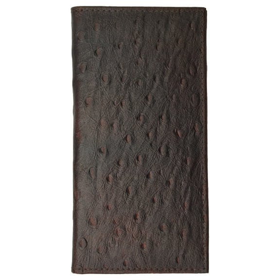 New Genuine Leather Checkbook Cover Case Ostrich Pattern 156 OS