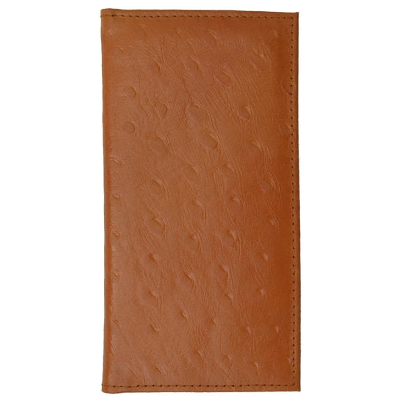 New Genuine Leather Checkbook Cover Case Ostrich Pattern 156 OS