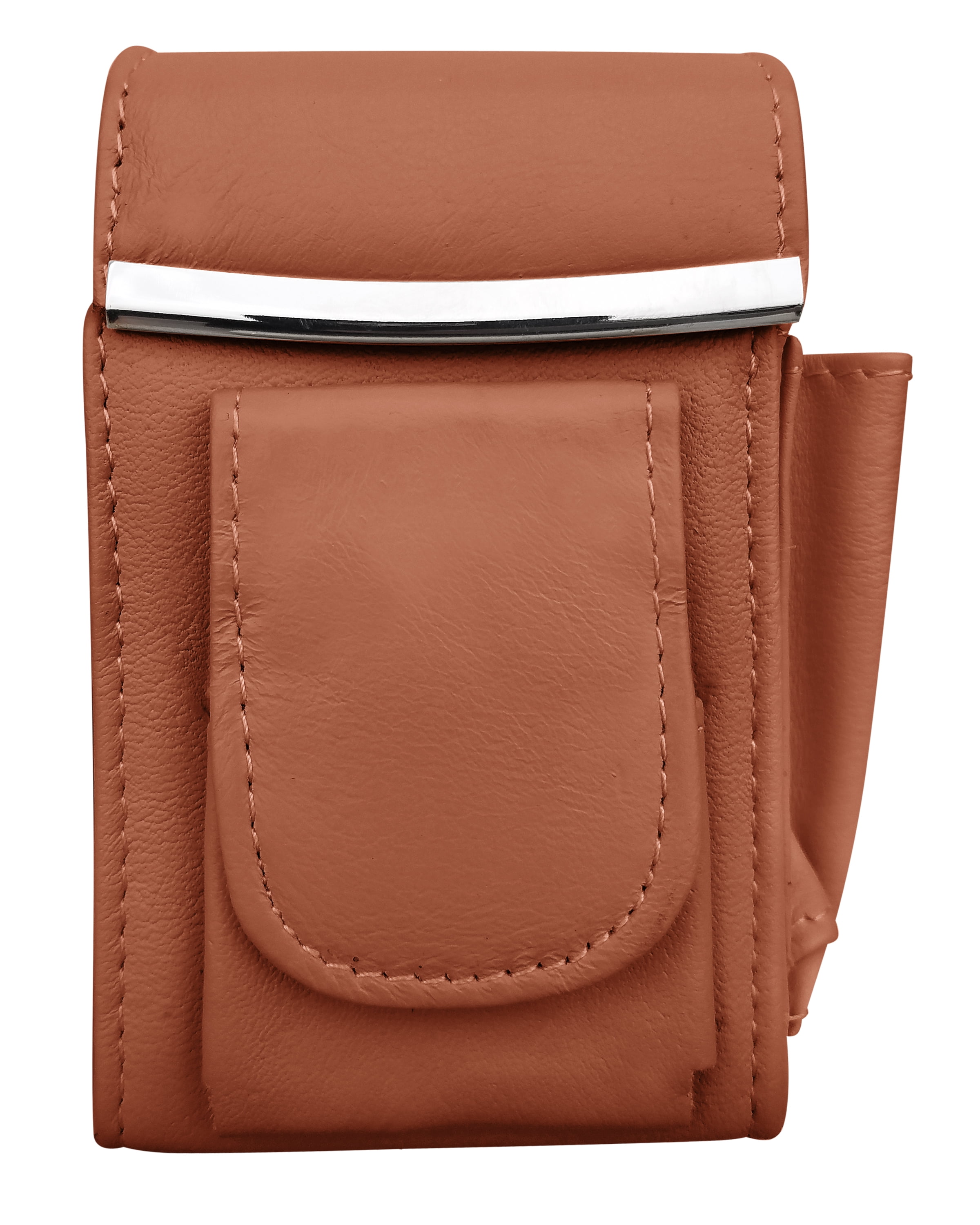 New Genuine Leather Cigarette Case Holder with Pocket for Lighter by  Improving Lifestyles (LIGHT BROWN)