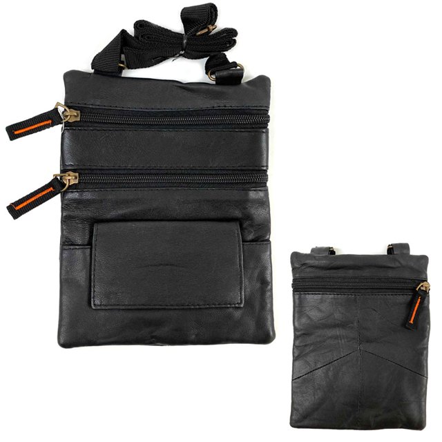 New Genuine Leather Neck Pouch Holder Passport ID Documents Travel