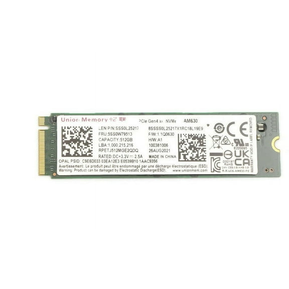 New Genuine Lenovo ThinkPad P1 Gen 512G M.2,2280 PCIe4x4 UM OPAL SSD Hard Drive 5SS0W79576