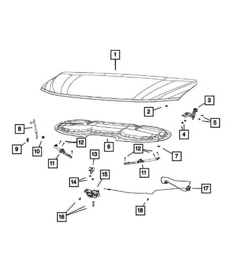 New Genuine Mopar Stop/Bump Hood 2017-2023 OE 68483908AA