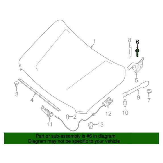 New Genuine Nissan Bolt Hood/Lk 65698EQ30A / 65698-EQ30A OEM