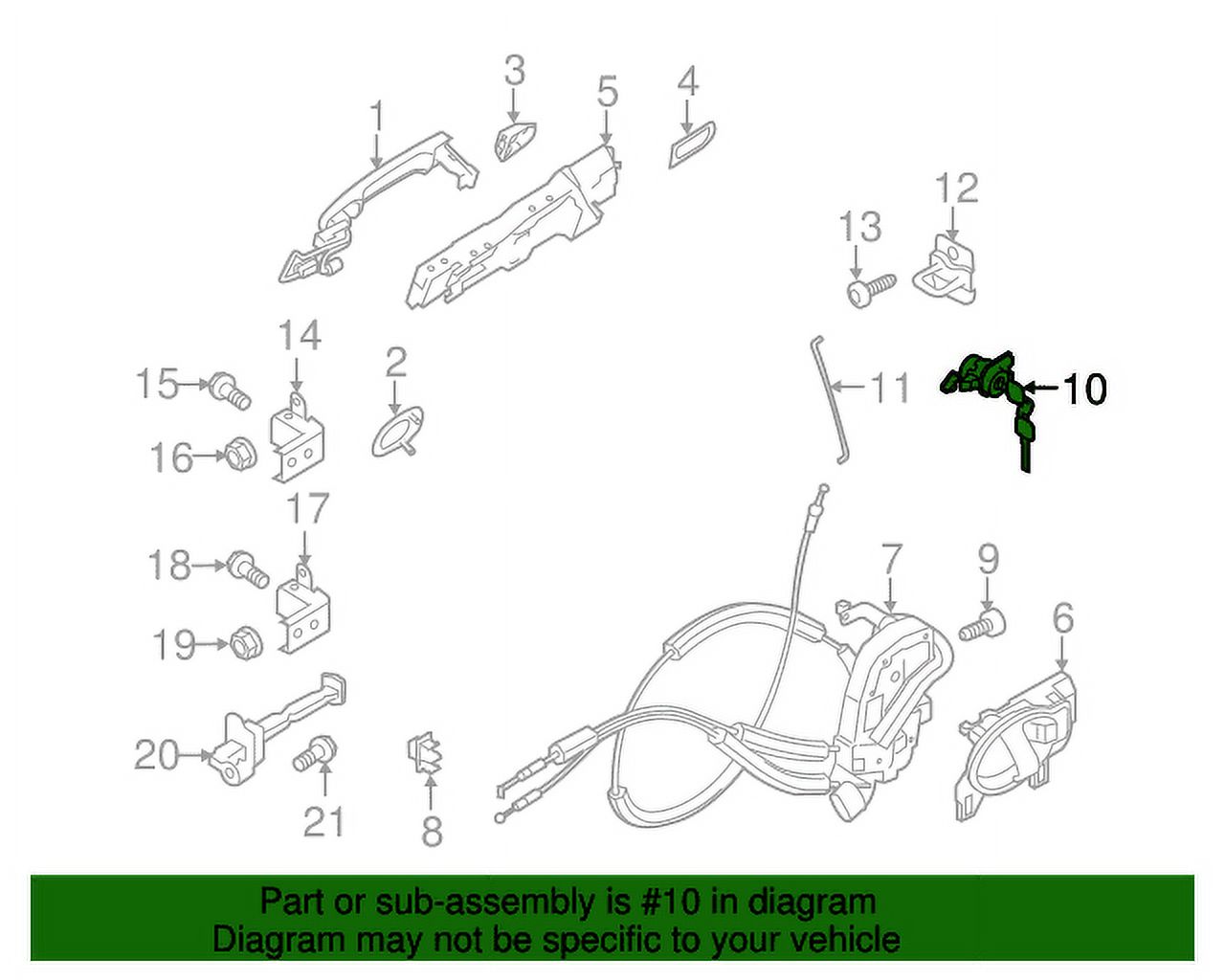 Autup Front Left Door Lock Cylinder For Nissan Versa 2007-2013 - W/ Keys (H0601-EL00B/A)