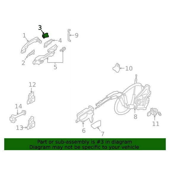 New Genuine Nissan Escutcheon - Outside Handle, Rh OE 826466CA2B