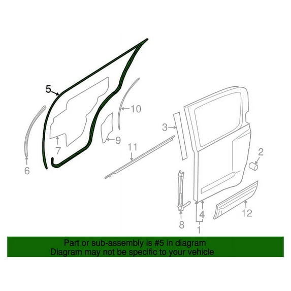 New Genuine Nissan Pathfinder Rear Door Weatherstrip Seal Right OE 82831ZS30A