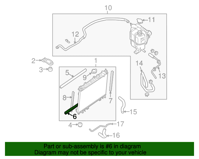 New Genuine Nissan Seal Radiator Lower 21497EA000 / 21497-EA000 OEM ...