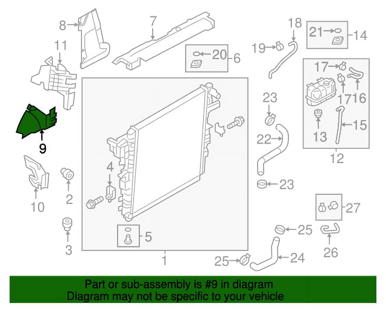 New Genuine Nissan Seal-Radiator,Rh 214985ZW0A / 21498-5ZW0A OEM ...