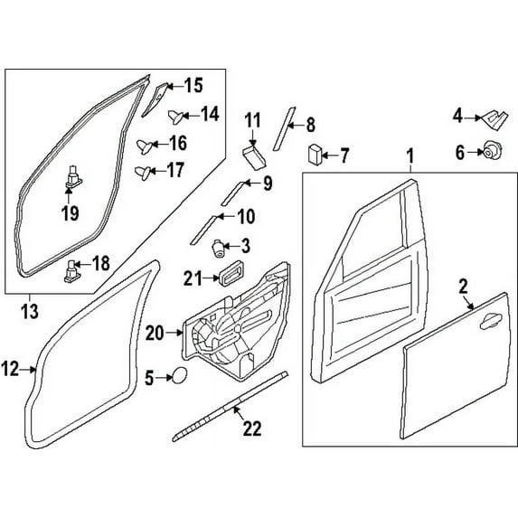 New Genuine Nissan W/Strp Fr Dr Lh OE 808311LA0D