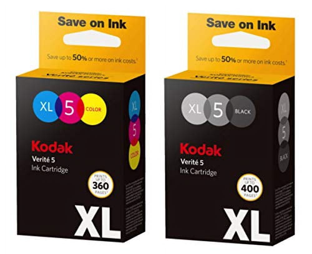 New, Genuine Original Kodak Verite Brand 5XL Black+Color Ink Cartridge