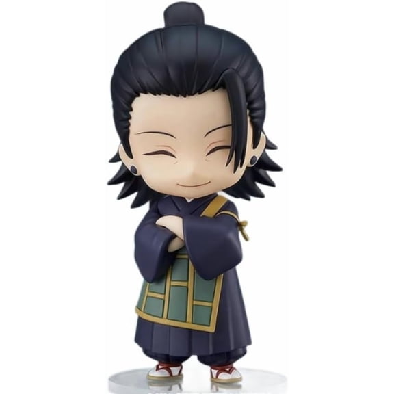 New Geto Suguru Figure Kimono Q Version Geto Suguru Figurine 10cm/3.9inch Replacement Face PVC Anime Decor Statue Model Ornament Gifts
