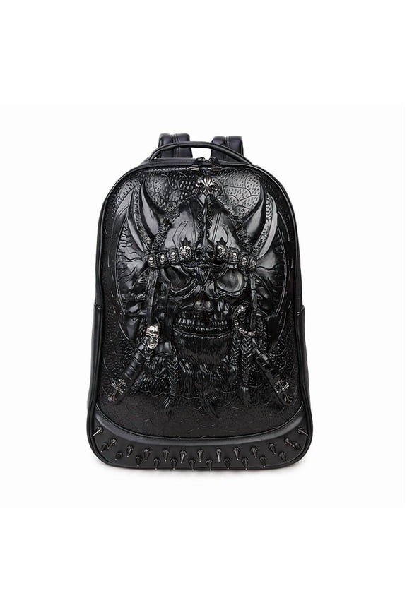 New Ghost Head Luminous Eyes Backpack Men'S Customized Travel Waterproof Computer Bag Skull Head Large Capacity Backpack,Black
