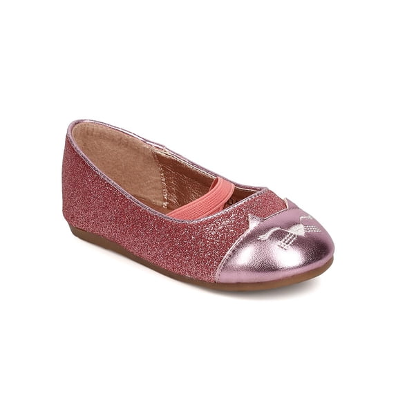 New Girl Betani Ada-1 Mixed Media Kitty Cat Face Mary Jane Ballerina Flat