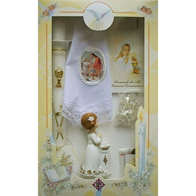 New Girls First Holy Communion Complete Candle Gift Set Keepsake