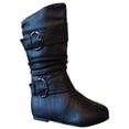 thumbnail image 1 of New Girls Slouch Comf Tall Midcalf Suede Winter Stylish Boots Shoes (Toddler/Little Kid/Big Kid)(Black Sun -9 Toddler), 1 of 3