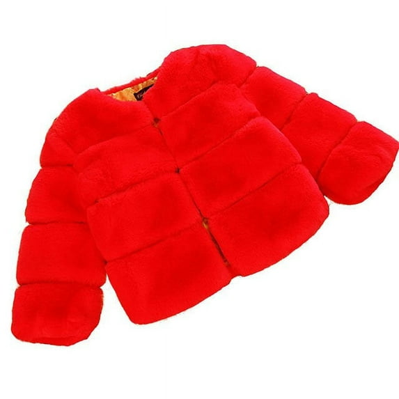 New Girls Winter Fur Coat Elegant Teenage Girl Faux Fur Jackets Thick Coats Warm Parkas Children Outerwear 1-10Yrs Girls Clothes