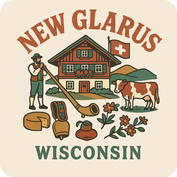 New Glarus Wisconsin Keepsakes Souvenir Vinyl Sticker – Destination Travel Keepsake Collectible (3-Inches Wide)