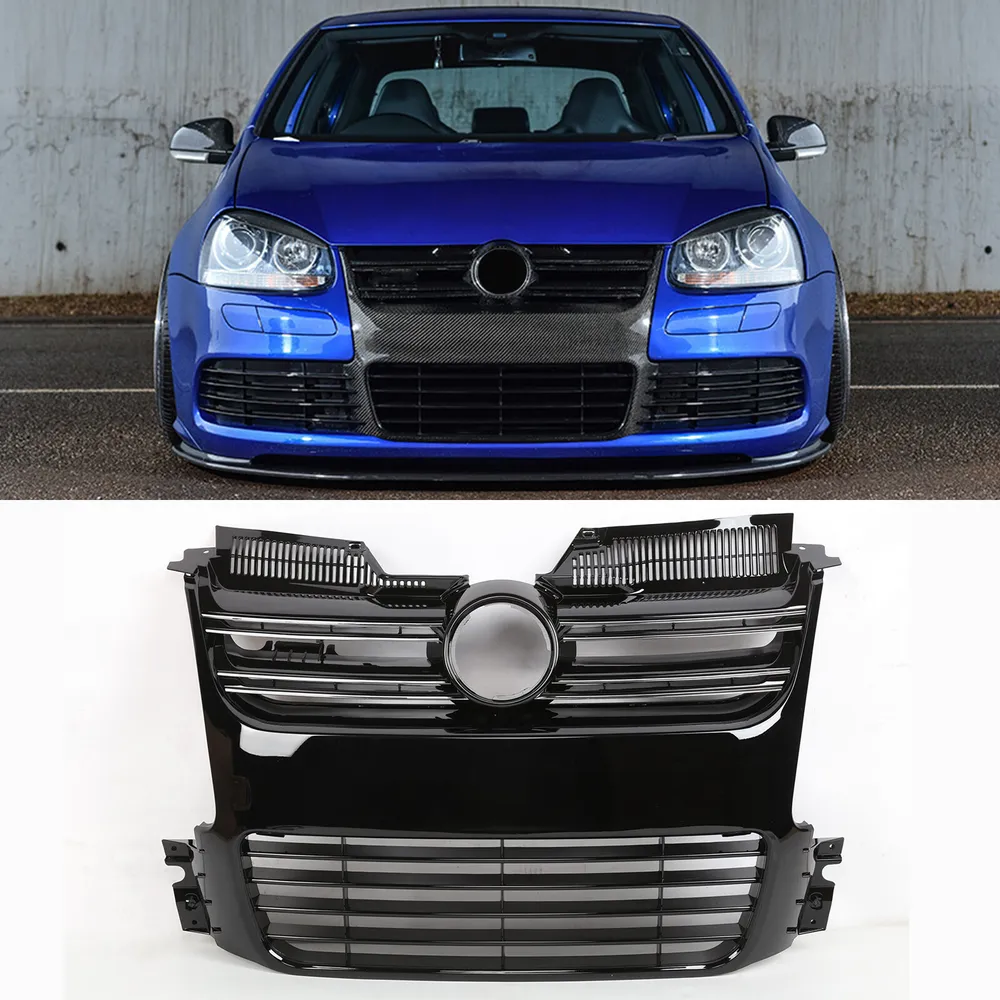 New Gloss Black R32 Style Front Bumper Grille for Golf 5 V MK5 2005 2009
