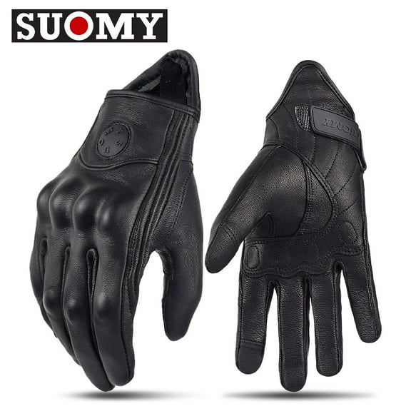 New Goatskin Motorcycle Gloves Summer Men Perforated Retro Leather Motorbike Motocross Glove Lady Motorcyclist Guantes
