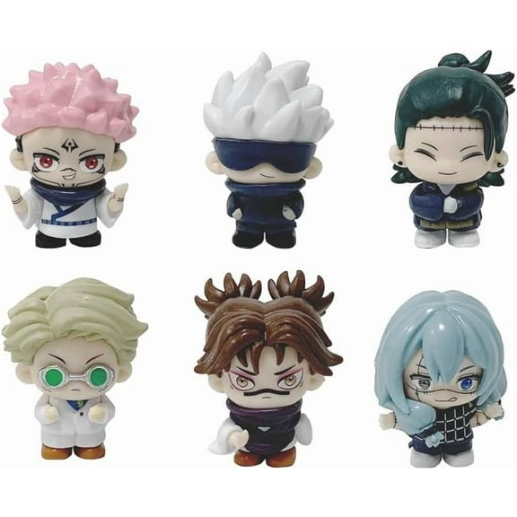 New Gojo Satoru, Itadori Yji, Fujiwara Megumi Figure, A Set of Q Version Standing Action Figures 7cm/2.8inch PVC Handmade Character Statue Model Decoration Gifts (b)