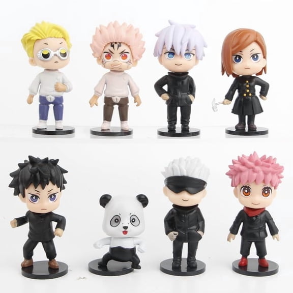 New Gojo Satoru, Itadori Yuji, Ryomen Sukuna, Fushiguro Megumi, Kugisaki Nobara Figure, 8pieces q Version Figures 9cm/3.5inch PVC Model Handicrafts Gift
