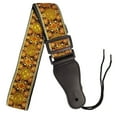 thumbnail image 1 of New Gold Brown Orange White Retro Vintage Jacquard Woven Acoustic Electric Guitar Strap, 1 of 13