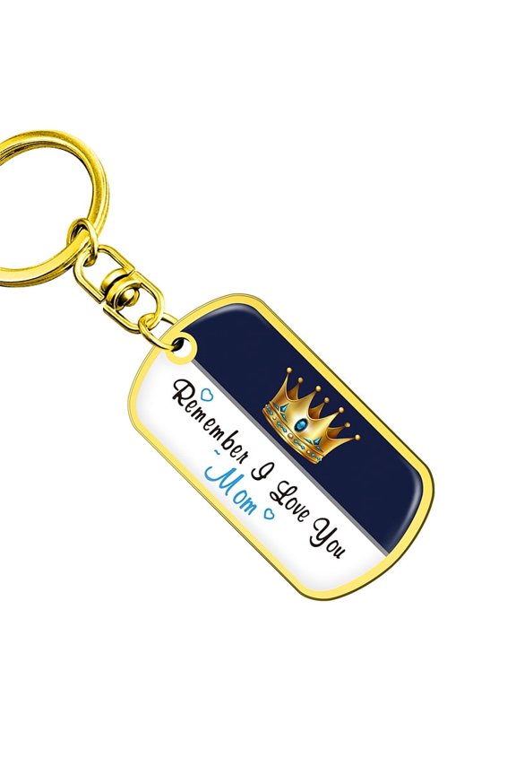 New Gold Crown Keychain with Colorful Resin Print Mother's Day Gift Family Affection Metal Keychain