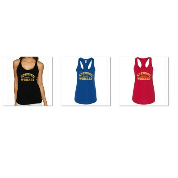 New Gold Logo Sunshine And Whiskey Tank Top Women Tank Top Soft and Comfy Tank Top, Lightweight Tank Top Color Royal Blue Small