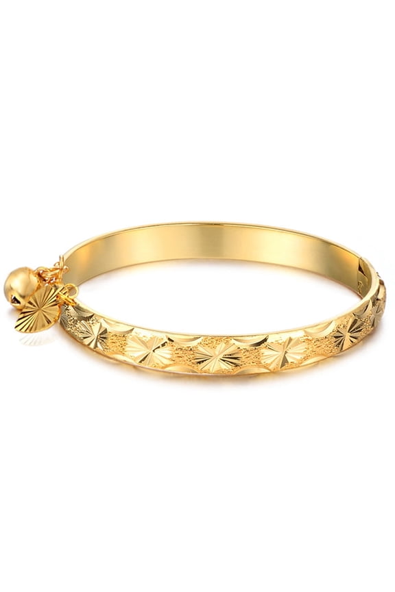 New Gold Plated Bell Heart Bracelet Children Boys Girls Baby Kids Jewelry Anti-Allery Bracelets