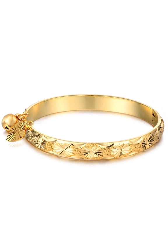 New Gold Plated Bell Heart Bracelet Children Boys Girls Baby Kids Jewelry Anti-Allery Bracelets