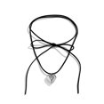 thumbnail image 1 of New Goth Black Velvet Big Heart Pendant Choker Necklace for Women Elegance O8 D2J0, 1 of 8