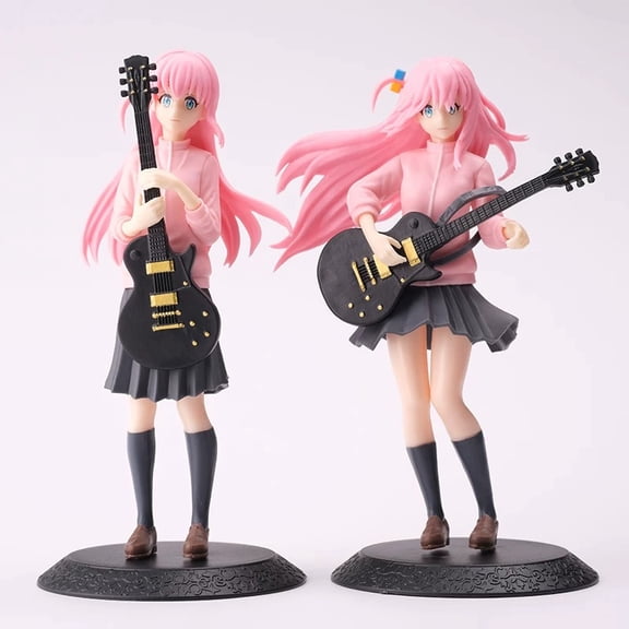 New Goto Alone Figure, 2pc Standing Guitarist Goto Alone Anime Figures 20cm/7.9inch PVC Character Figurine Cosplay Model Handicrafts for Anime Fans Gift