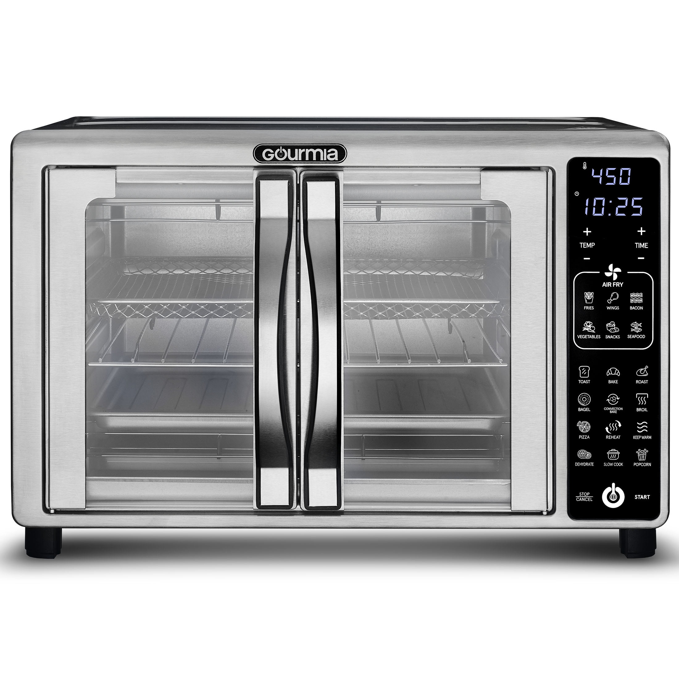 New Gourmia Digital Air Fryer Toaster Oven with SinglePull French