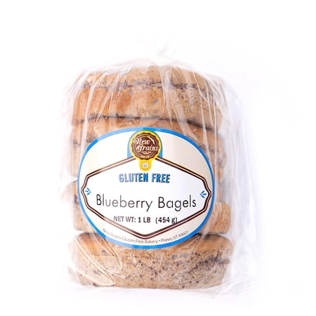 New Grains Artisan Bagels Blueberry 16oz | Gluten Free Bagels with Texture of The Soft Bagels | Light & Fluffy Bread for Toasted with Combination of Fruits, Spreads, or Sandwich Fillings | 2 Pack