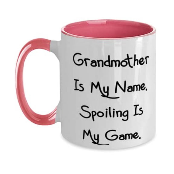 New Grandmother Two Tone 11oz Mug, Grandmother Is My Name. Spoiling Is, Present For Grandmother, Unique Gifts From Granddaughter, Grandmother birthday gift ideas, Best grandmother birthday gifts,