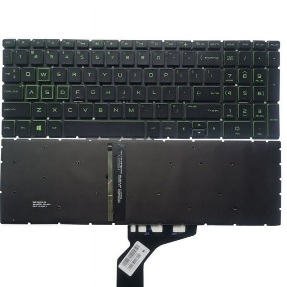 New Green Font English Backlit Laptop Keyboard (Without palmrest) for HP Pavilion Gaming 15-ec 15Z-EC000 15-EC0001CA 15-EC0003CA 15-EC0010NR 15-EC0013DX 15-EC0095NR 15-EC0751MS Light Backlight