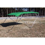 New Green Vortex 4 Bow Bimini Top 8 Long, 73-84" Wide, 54" High, Complete Kit, Frame, Canopy, and Hardware  - 1 TO 4 BUSINESS DAY DELIVERY